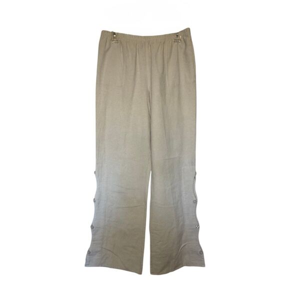SOFT SURROUNDINGS womens size medium M 100% cotton gauzy button leg casual pants - Picture 1 of 8